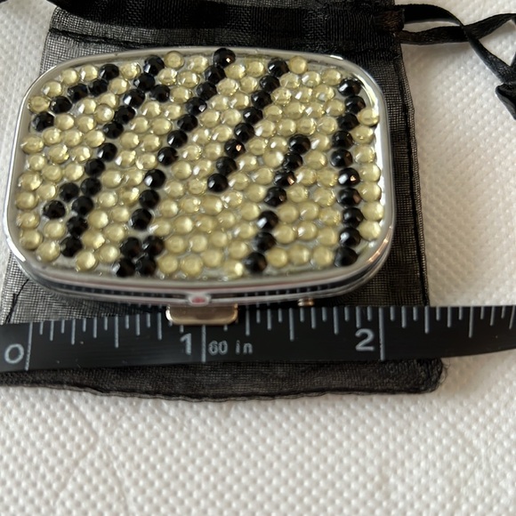 PILL BOX. ENHANCED WITH BLK/WHT CRYSTALS - Picture 6 of 7